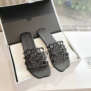 Loewe Black Slide Sandals